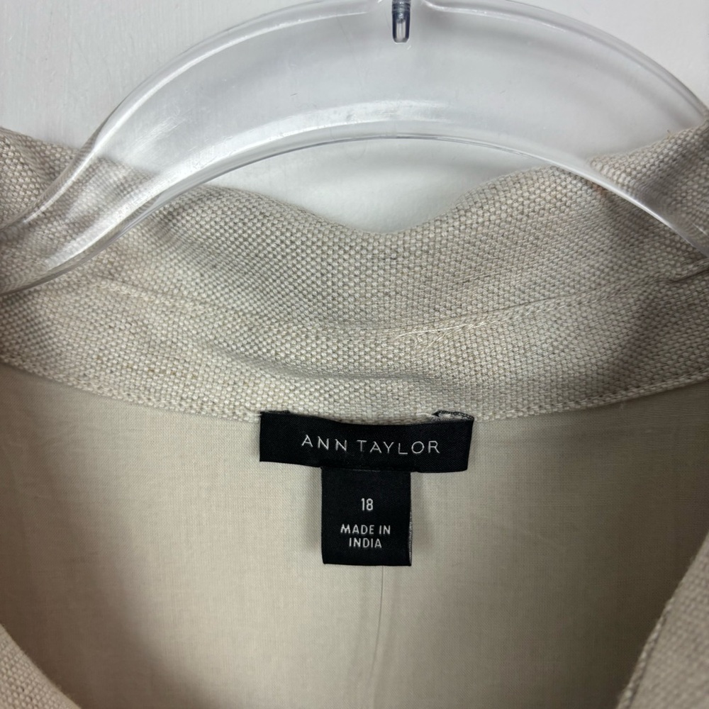Ann Taylor Linen Blend Collared Sheath Dress Size 18 - Picture 7 of 9